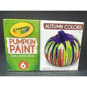 Crayola Pumpkin Paints Multi-Use Acrylic Paints Autumn Colors 6-2 oz Bottles NEW